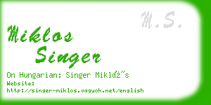 miklos singer business card